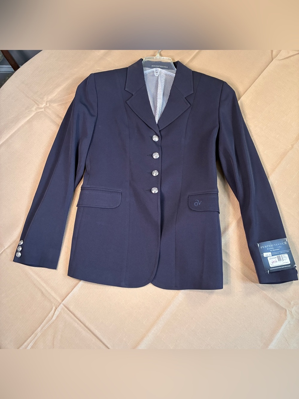 Ovation Performance Riding Show Coat 10 R Ladies Navy Blue NEW